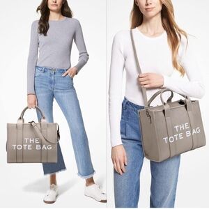 The Tote Bag Medium Taupe Beige White Handbag Shoulder Bag Purse